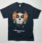 Cabo San Lucas T-Shirt Mex Sugar Skull Día de los Muertos  Heavy Cotton Sz M Blk