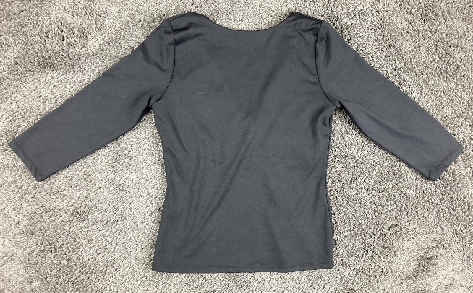 BlackMilk Matte Black V Neck 3/4 Sleeve Top Internal Shelf Bra Australia  Sz M