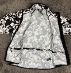 Lauren Ralph Lauren Active Floral Windbreaker Jacket Black White Pink Women's L