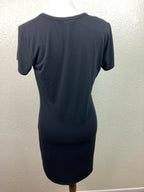 GUESS Los Angeles Triangle Logo Women's Black Shirt Dress Red Metallic Size L