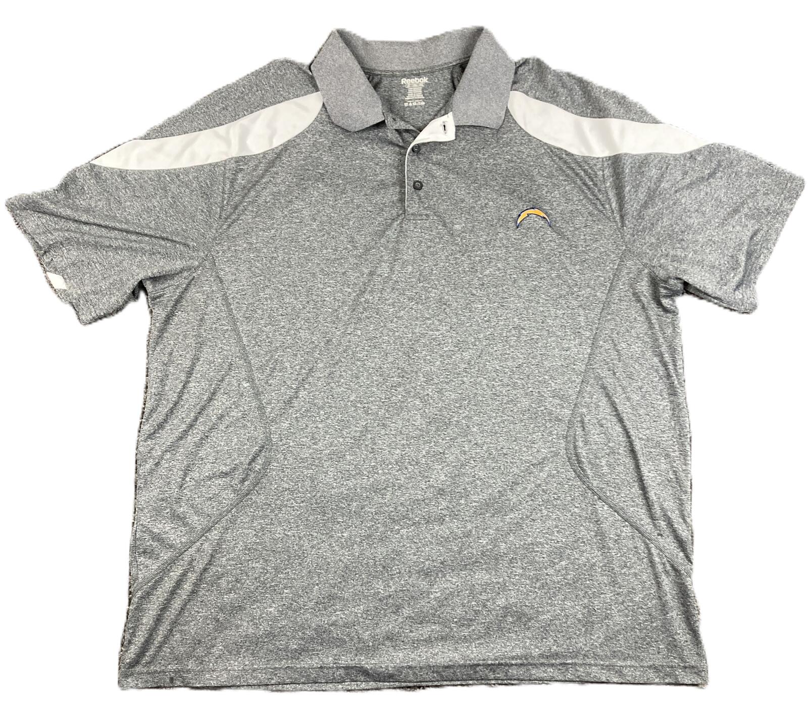 Reebok San Diego Chargers Polo Shirt Men's Gray NFL 2000s Sz 3XL