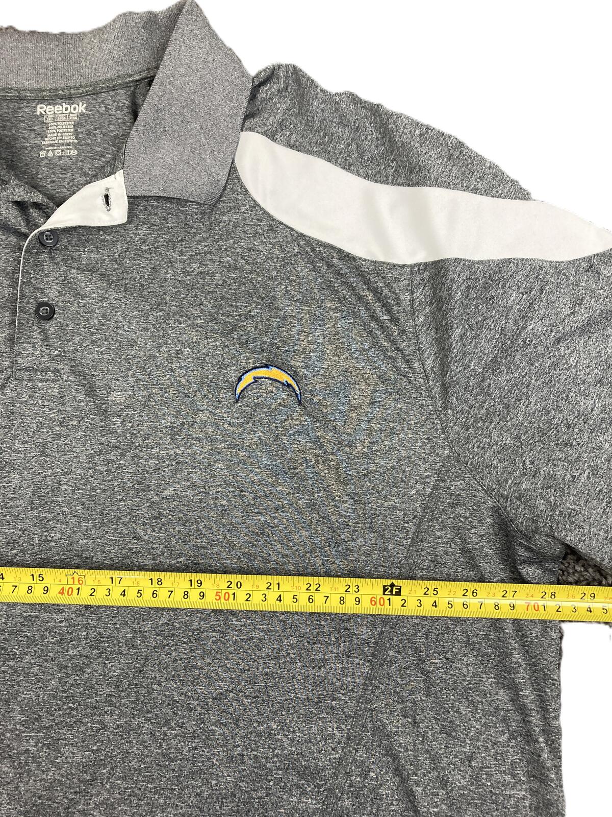 Reebok San Diego Chargers Polo Shirt Men's Gray NFL 2000s Sz 3XL