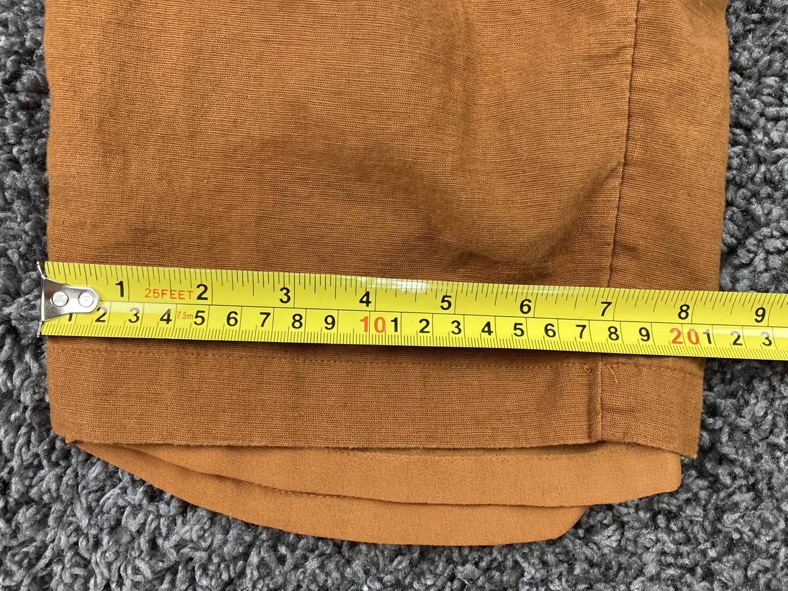 American Eagle Linen Blend Lined Pants Womens Rust Orange Elastic Waist Sz L