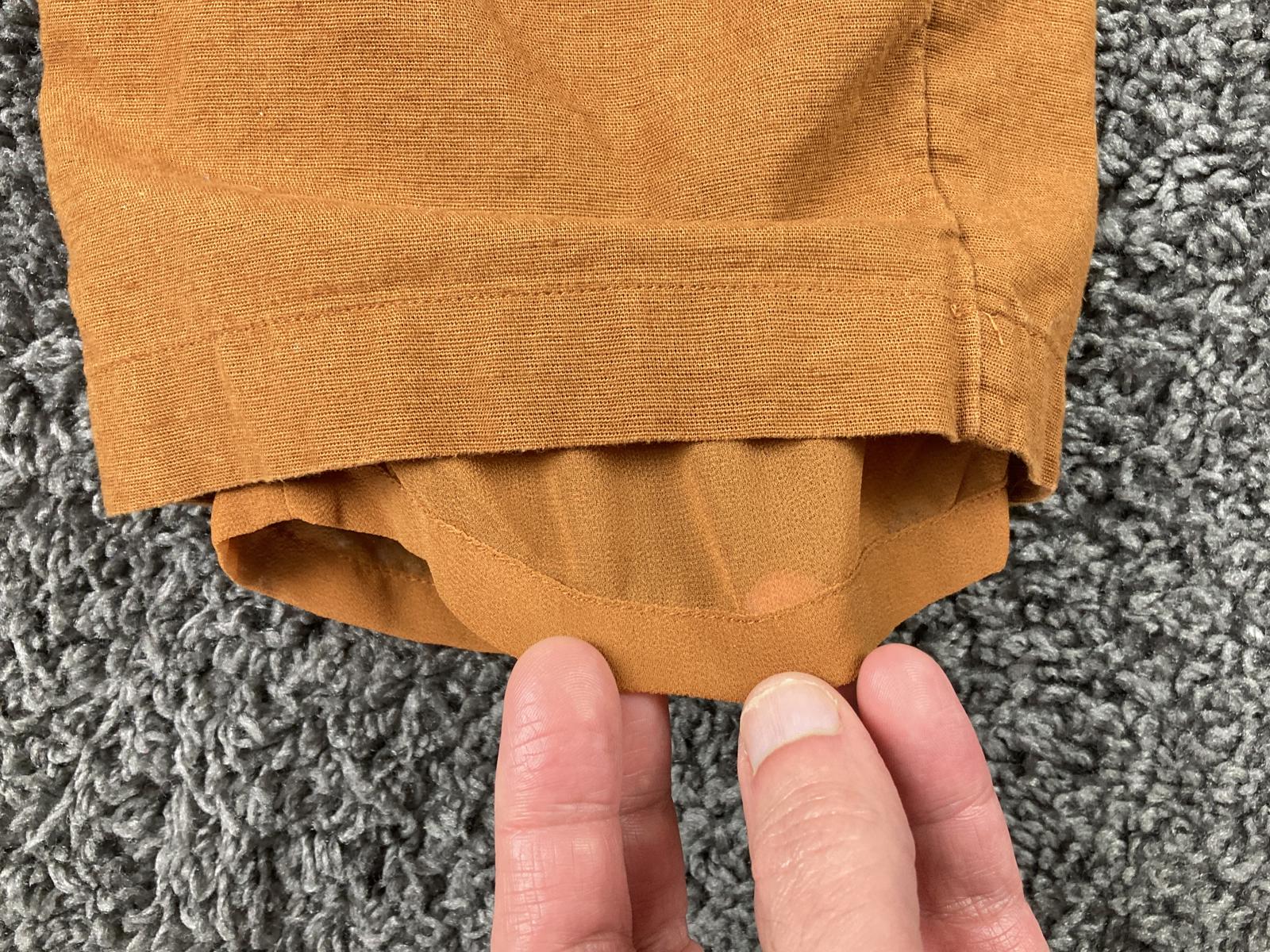 American Eagle Linen Blend Lined Pants Womens Rust Orange Elastic Waist Sz L