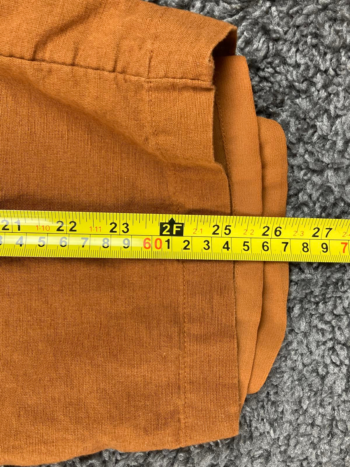 American Eagle Linen Blend Lined Pants Womens Rust Orange Elastic Waist Sz L