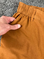 American Eagle Linen Blend Lined Pants Womens Rust Orange Elastic Waist Sz L