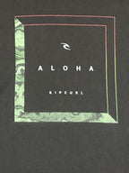 Rip Curl T-Shirt Men's Black Aloha Graphic Cotton Surf Beach Sz Large