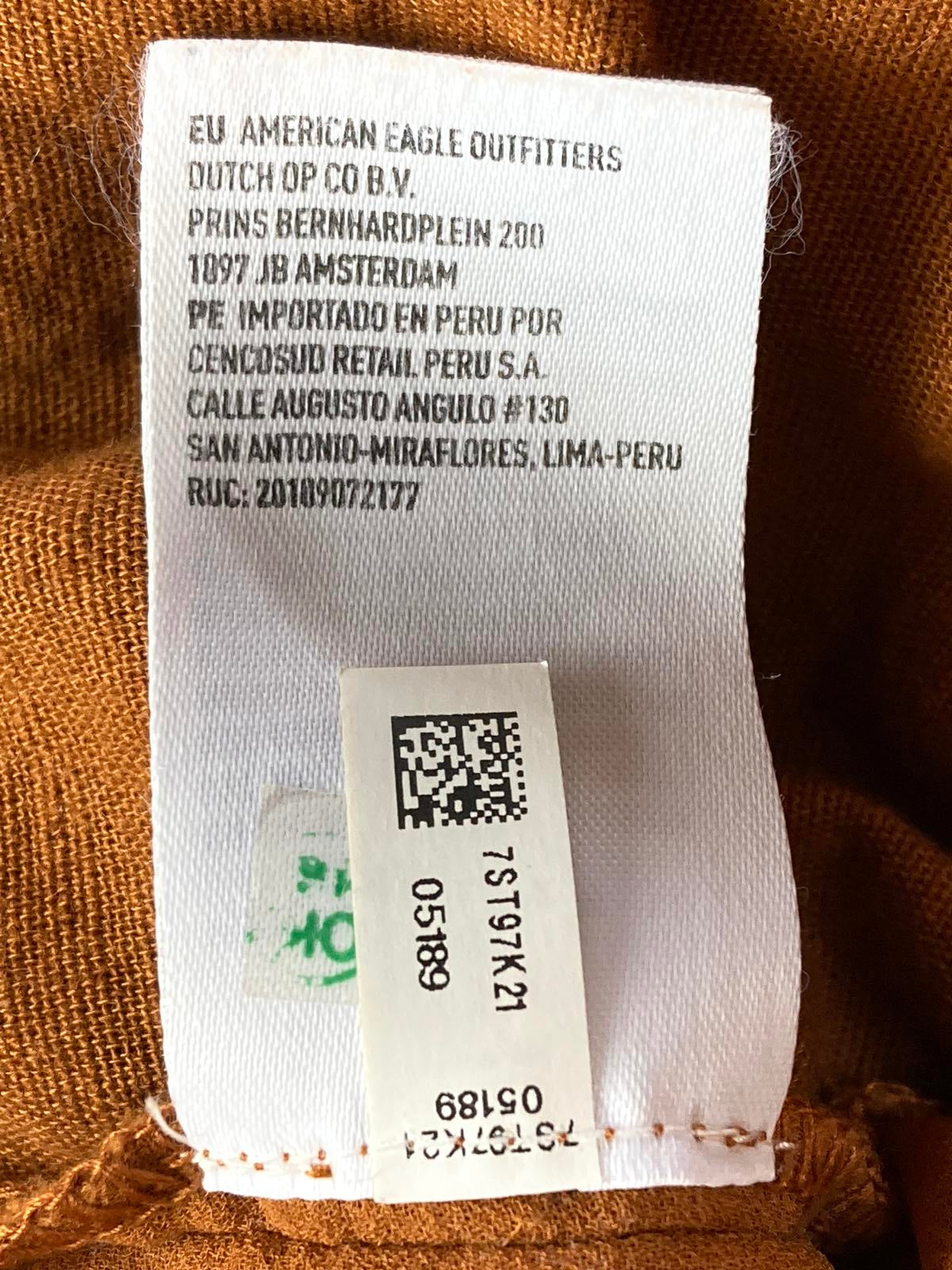 American Eagle Linen Blend Lined Pants Womens Rust Orange Elastic Waist Sz L