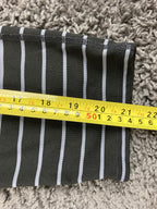 Athleta Chaturanga Striped Capri Leggings Grey Gray Stripes Yoga Crop Sz Medium