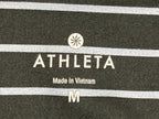 Athleta Chaturanga Striped Capri Leggings Grey Gray Stripes Yoga Crop Sz Medium