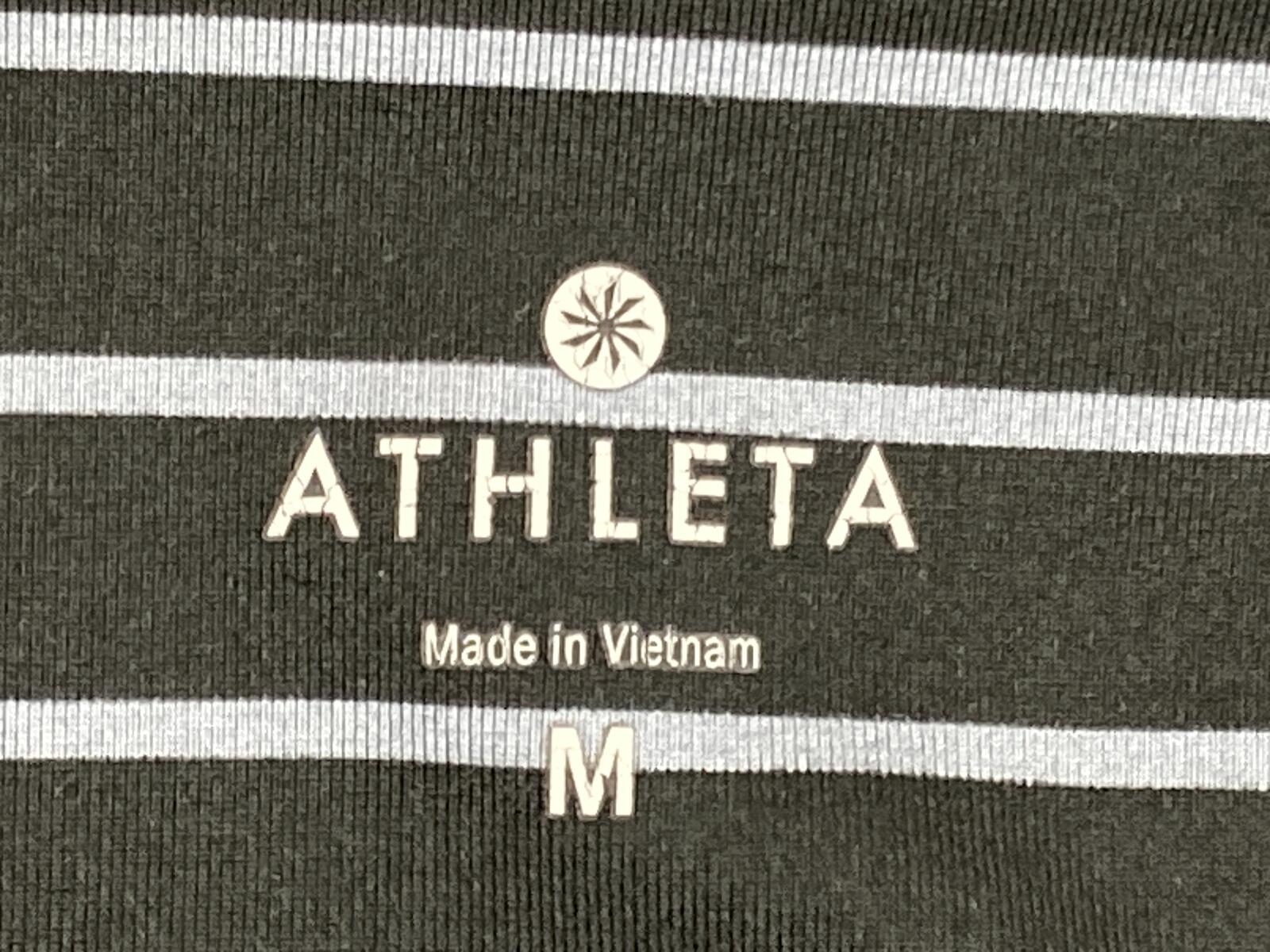Athleta Chaturanga Striped Capri Leggings Grey Gray Stripes Yoga Crop Sz Medium