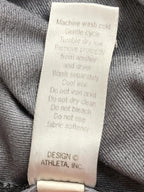 Athleta Chaturanga Striped Capri Leggings Grey Gray Stripes Yoga Crop Sz Medium