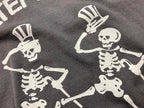 Grateful Dead Dancing Skeletons Top Hat Graphic T-Shirt Youth Size L 12-14 Gray