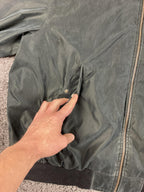Vintage Faconnable Albert Goldberg Bomber Jacket Black Water Resistant Sz Large
