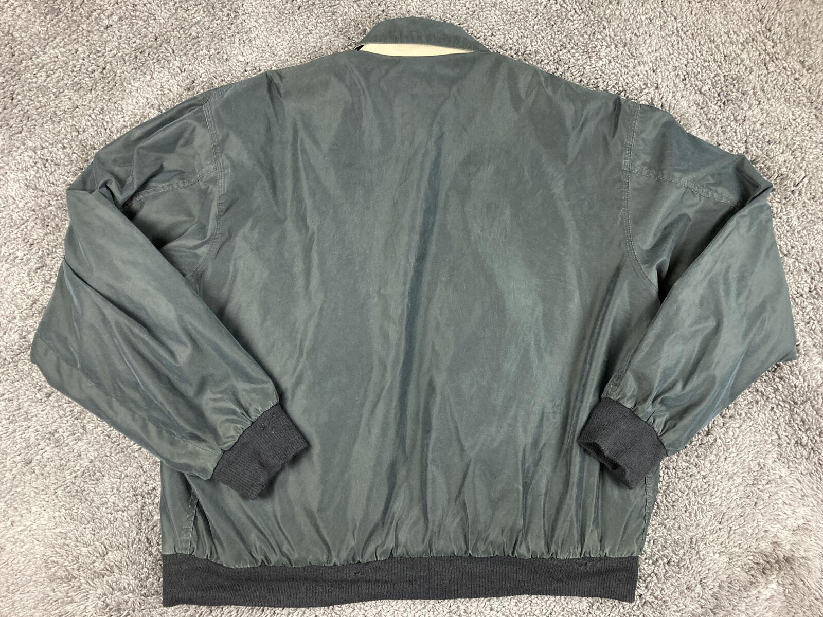 Vintage Faconnable Albert Goldberg Bomber Jacket Black Water Resistant Sz Large