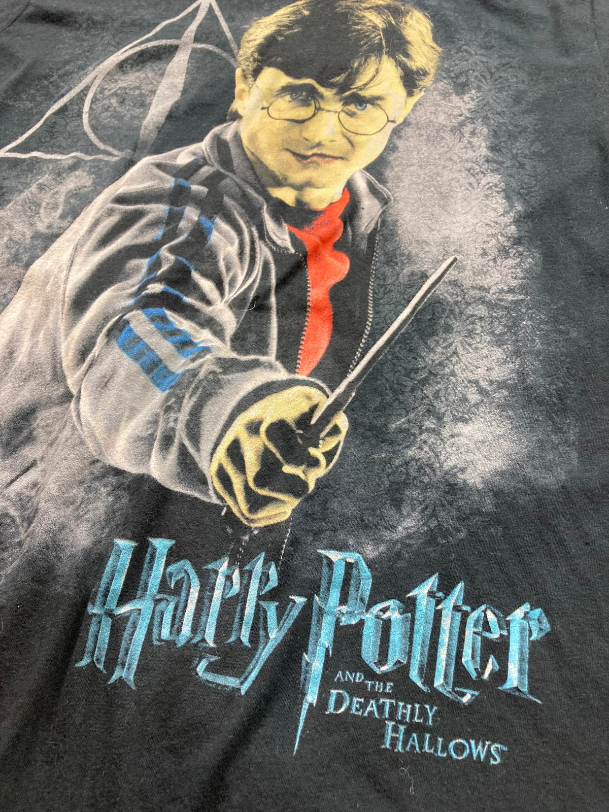 Harry Potter Deathly Hallows Graphic T-Shirt Youth Sz XXL Black Warner Bros Tee