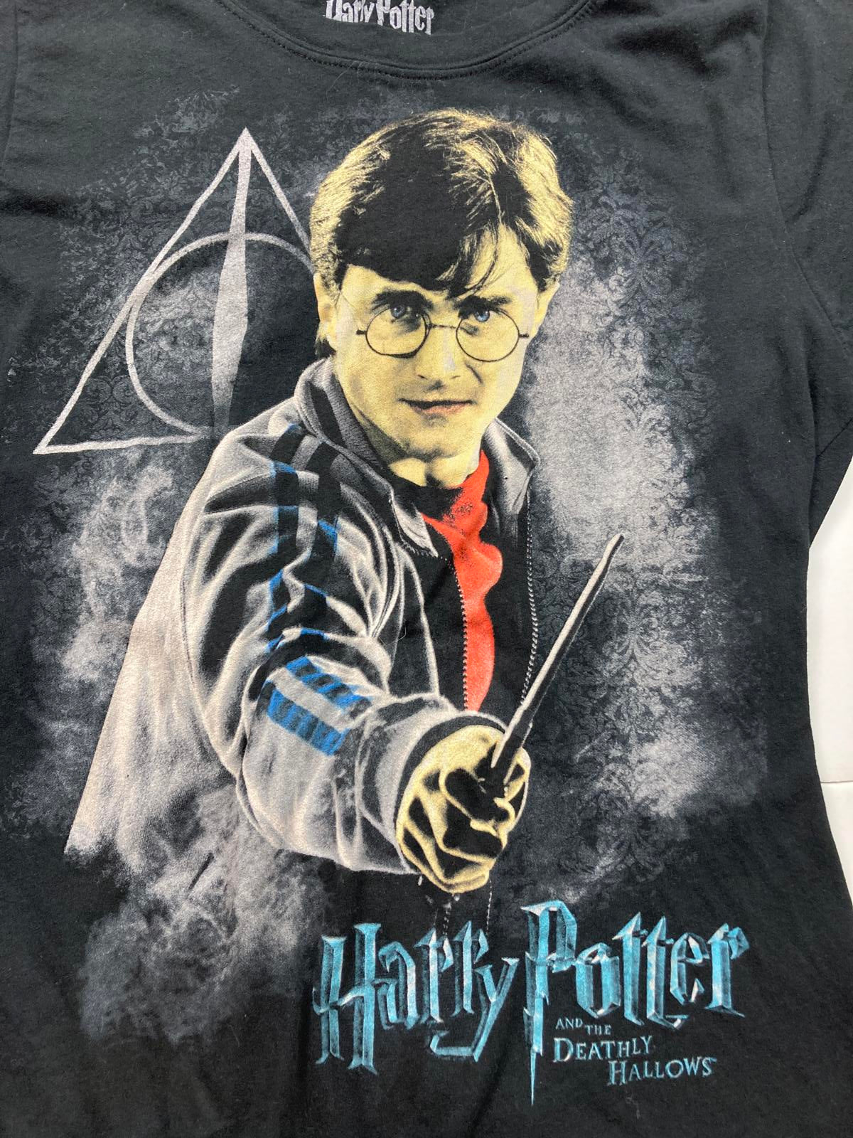 Harry Potter Deathly Hallows Graphic T-Shirt Youth Sz XXL Black Warner Bros Tee