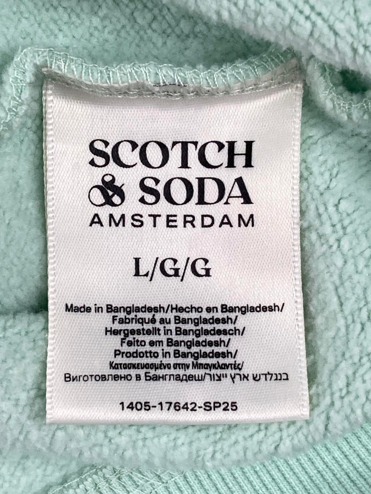 Scotch & Soda Hoodie Youth Mint Green Cassette Tape Graphic Pullover Sz L 14/16
