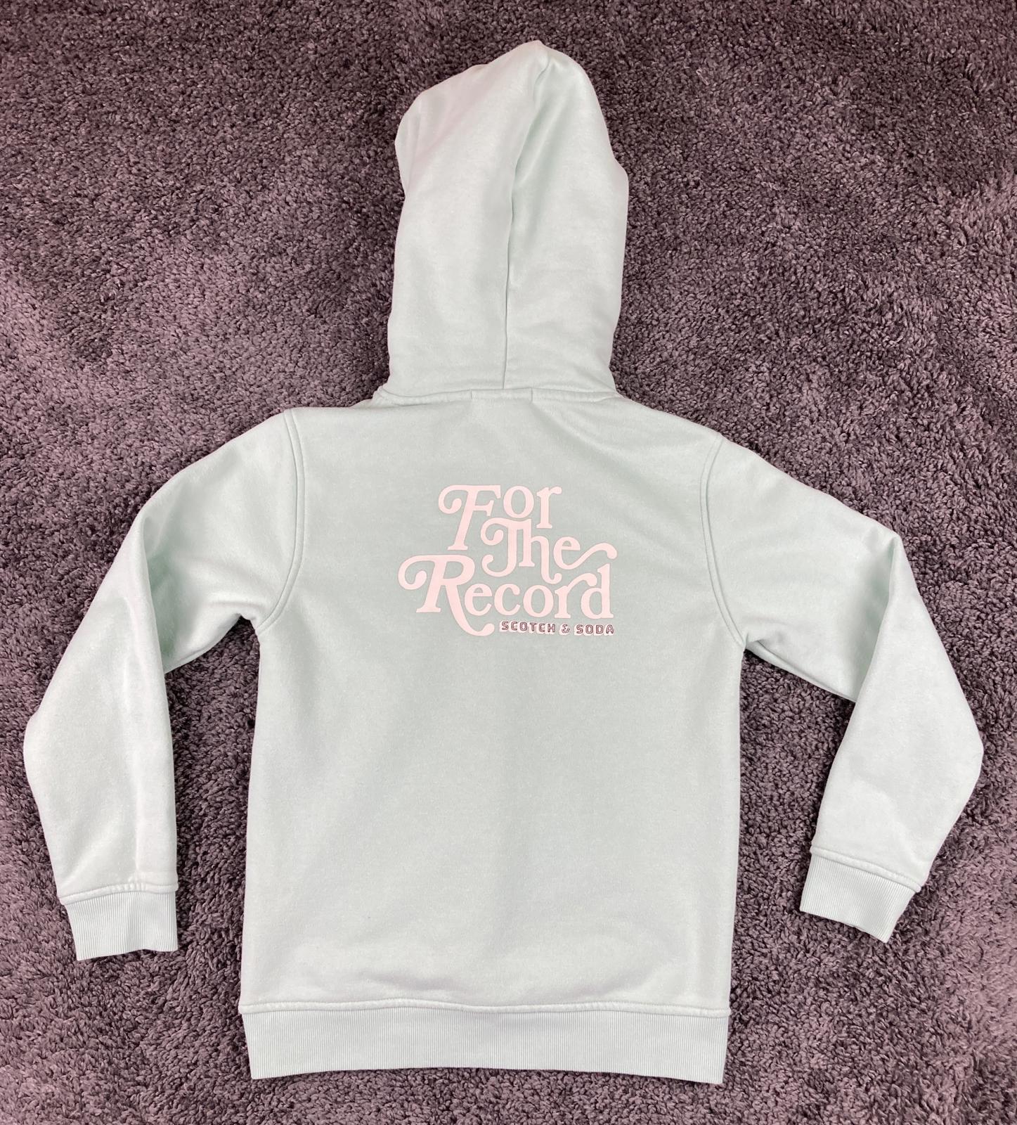 Scotch & Soda Hoodie Youth Mint Green Cassette Tape Graphic Pullover Sz L 14/16