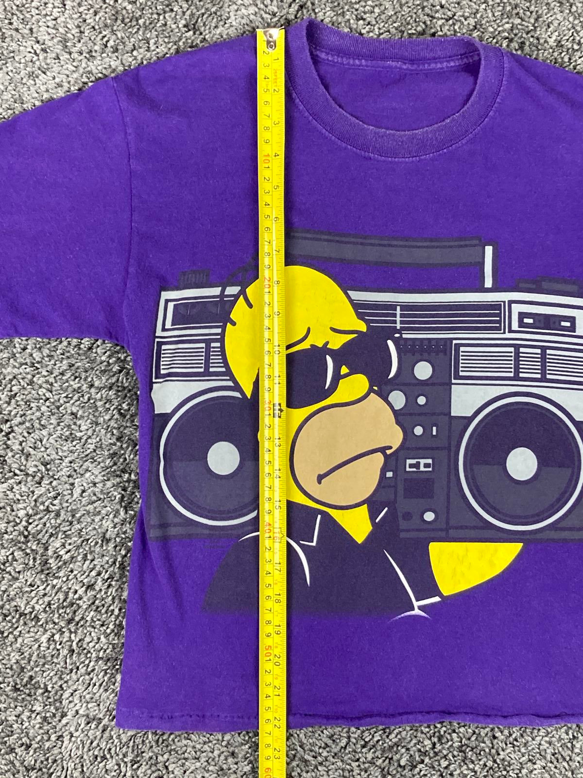 The Simpsons Homer Boombox Graphic T Shirt Purple Unisex Sz XS