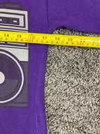 The Simpsons Homer Boombox Graphic T Shirt Purple Unisex Sz XS