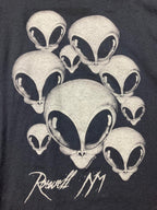 Vintage Rosswell New Mexico Alien Heads Glow in the Dark Graphic T-Shirt Sz 3XL