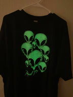 Vintage Rosswell New Mexico Alien Heads Glow in the Dark Graphic T-Shirt Sz 3XL