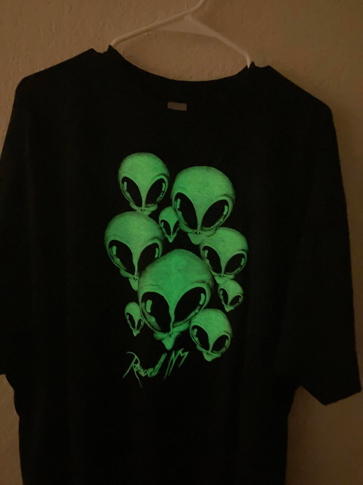 Vintage Rosswell New Mexico Alien Heads Glow in the Dark Graphic T-Shirt Sz 3XL