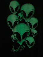 Vintage Rosswell New Mexico Alien Heads Glow in the Dark Graphic T-Shirt Sz 3XL