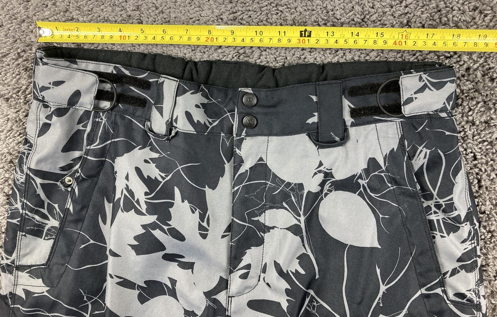 Billabong Pilot Ski Snowboard Pants Mens XL Grey Leaf Camo Waterproof Cargo Vtg