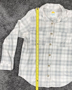 C&C California Plaid Button Up Shirt Womens White Gray Long Sleeve  Size M