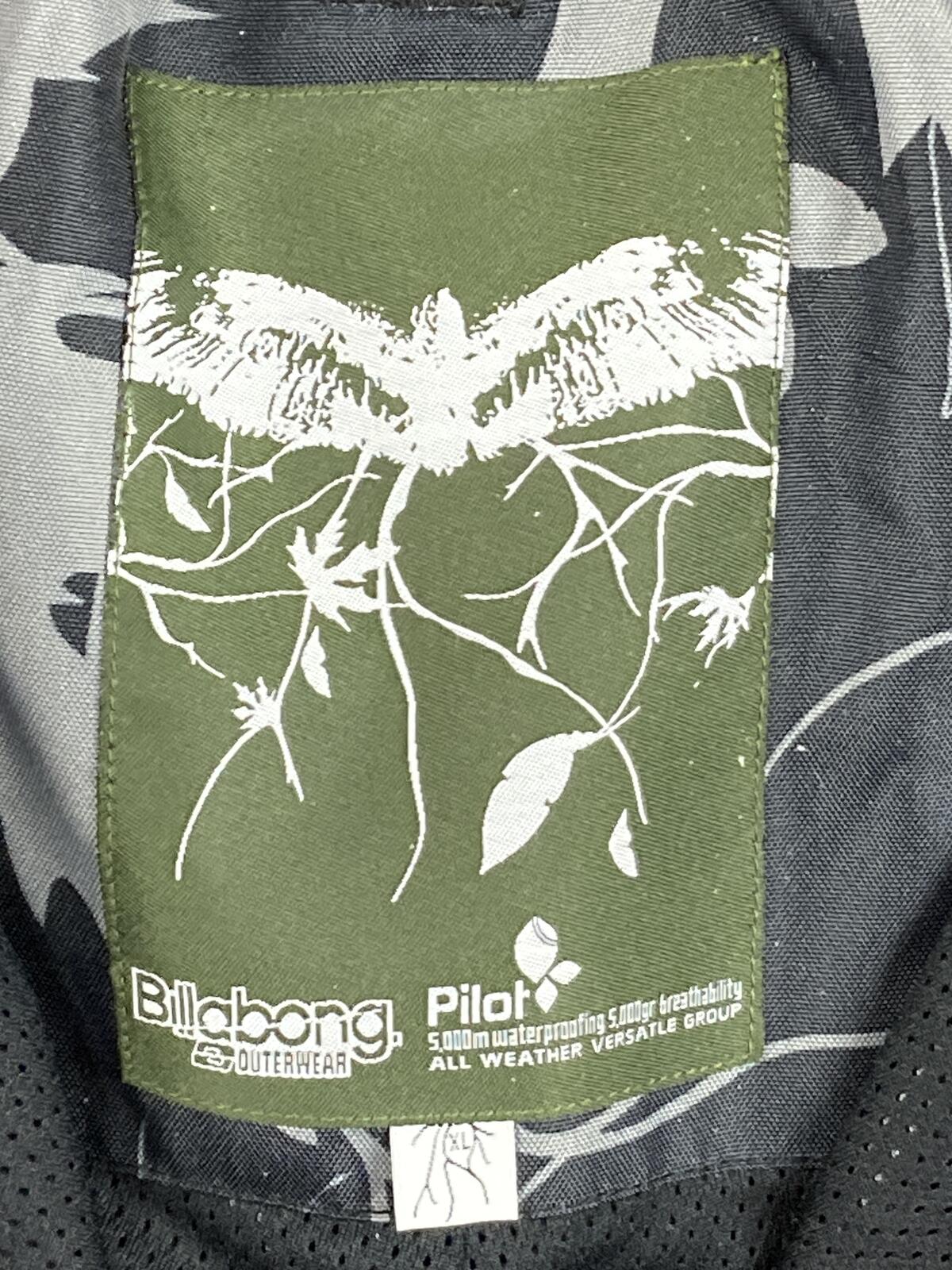 Billabong Pilot Ski Snowboard Pants Mens XL Grey Leaf Camo Waterproof Cargo Vtg