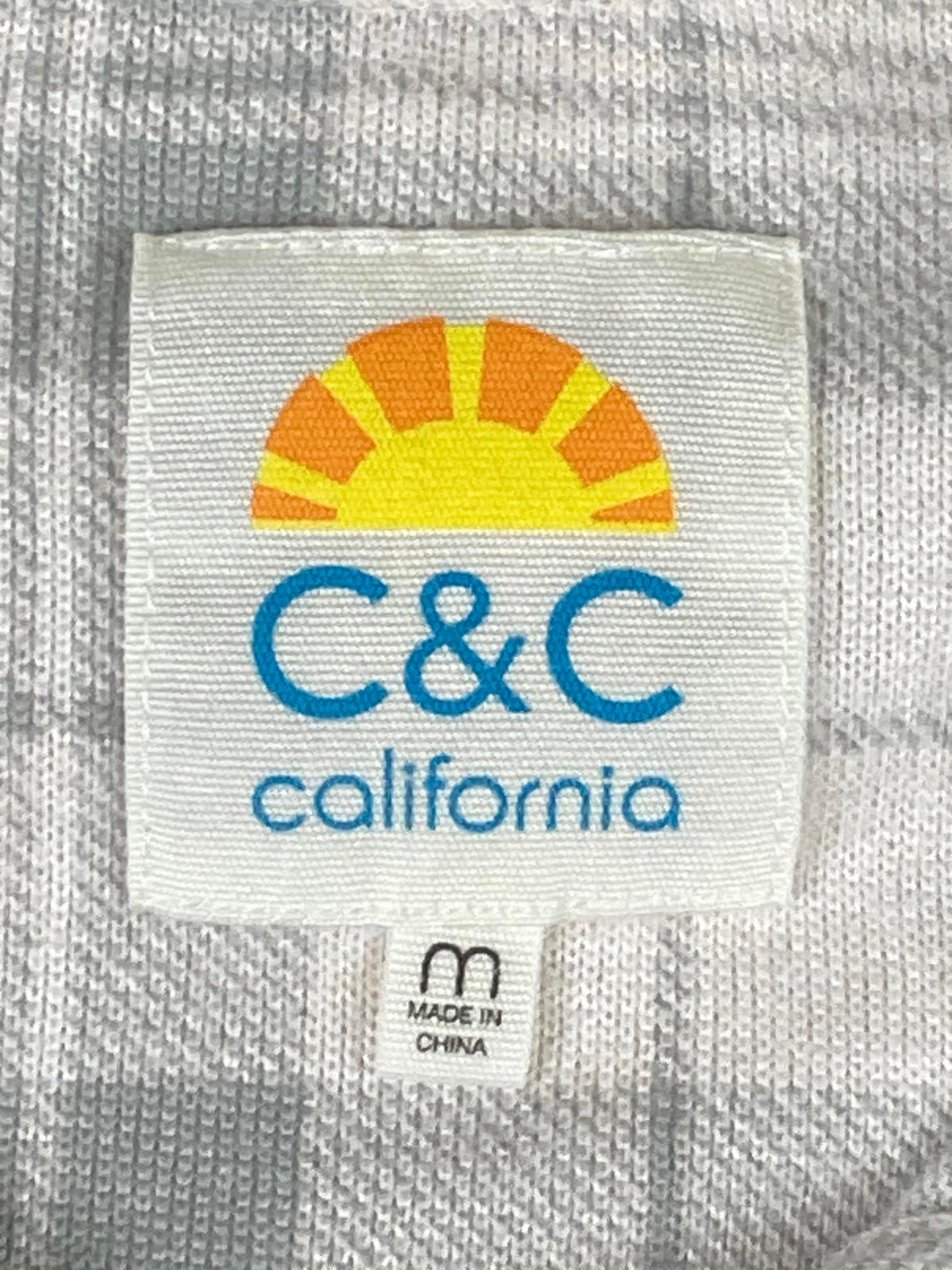 C&C California Plaid Button Up Shirt Womens White Gray Long Sleeve  Size M