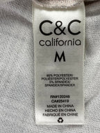 C&C California Plaid Button Up Shirt Womens White Gray Long Sleeve  Size M