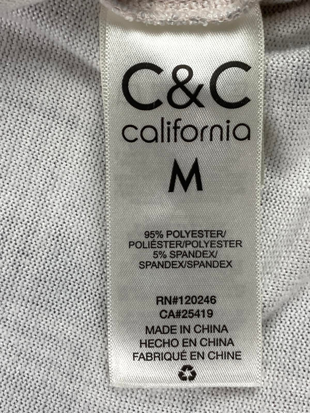 C&C California Plaid Button Up Shirt Womens White Gray Long Sleeve  Size M