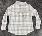C&C California Plaid Button Up Shirt Womens White Gray Long Sleeve  Size M