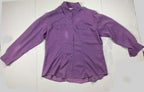 Sigrid Olsen Sport Women Pearl Snap Button Shirt Purple Long Sleeve Size M