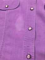 Sigrid Olsen Sport Women Pearl Snap Button Shirt Purple Long Sleeve Size M