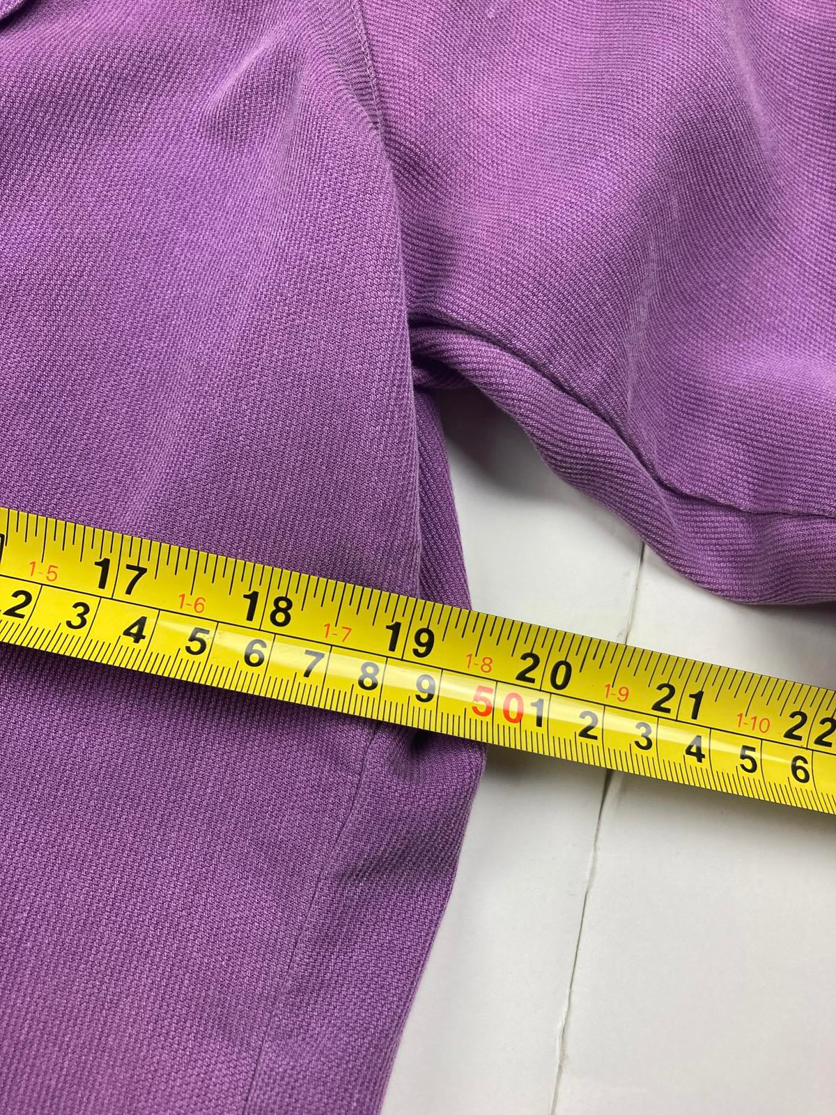 Sigrid Olsen Sport Women Pearl Snap Button Shirt Purple Long Sleeve Size M