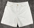 Lauren Jeans Co Ralph Lauren Womens White Denim Bermuda Shorts 100% Cotton Sz 10
