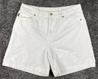 Lauren Jeans Co Ralph Lauren Womens White Denim Bermuda Shorts 100% Cotton Sz 10