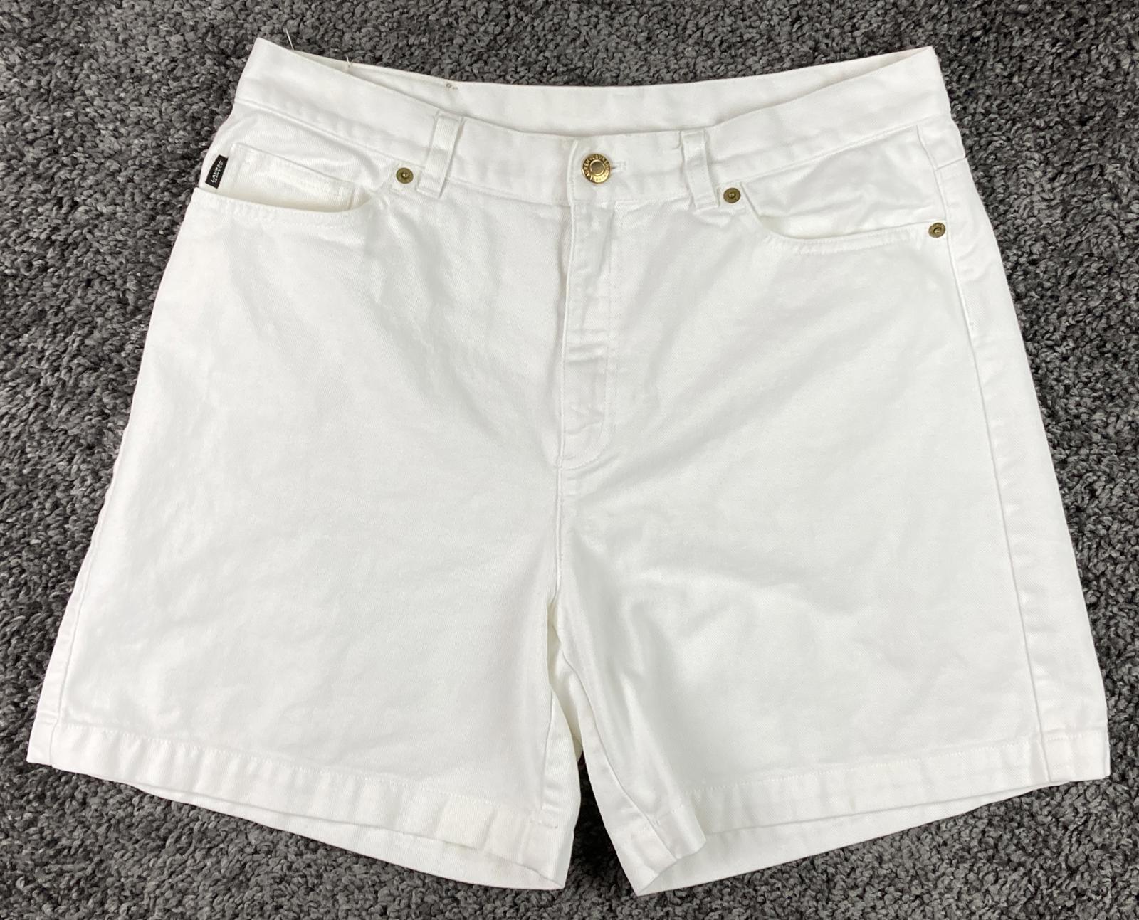 Lauren Jeans Co Ralph Lauren Womens White Denim Bermuda Shorts 100% Cotton Sz 10