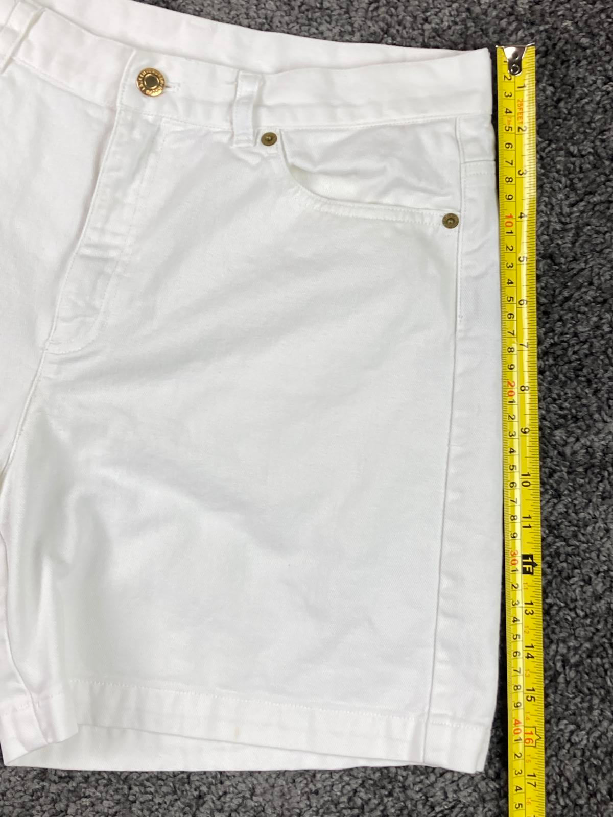 Lauren Jeans Co Ralph Lauren Womens White Denim Bermuda Shorts 100% Cotton Sz 10