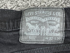 Levis 511 Slim Fit Jeans Mens 32x30 Faded Black Denim Pants Stretch
