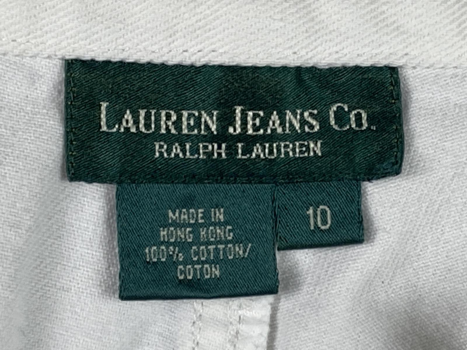 Lauren Jeans Co Ralph Lauren Womens White Denim Bermuda Shorts 100% Cotton Sz 10