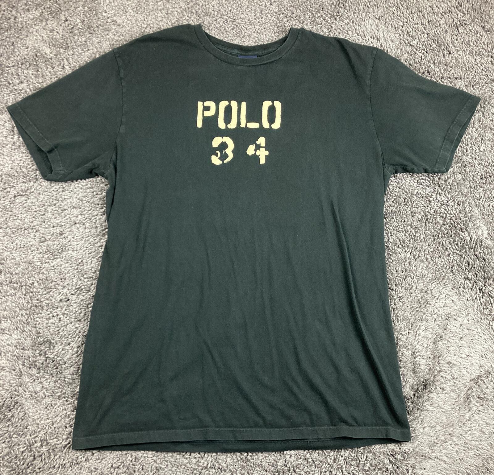 Vintage Polo Sport Ralph Lauren T-Shirt Men Black Spell Out Tee Sz L