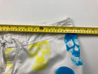 RVCA ANP Skull Print Boardshorts Men 32 White Blue Yellow Zip Pockets Surf Swim