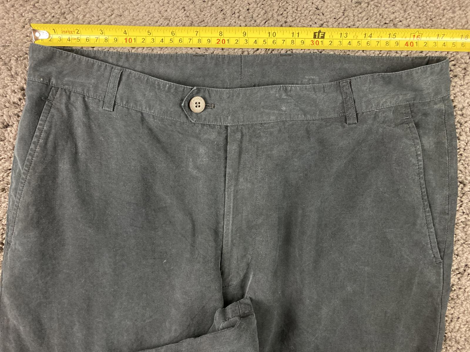 Armani Collezioni Pants Mens Black Poly Tencel Blend Dress Trousers Sz 35x33