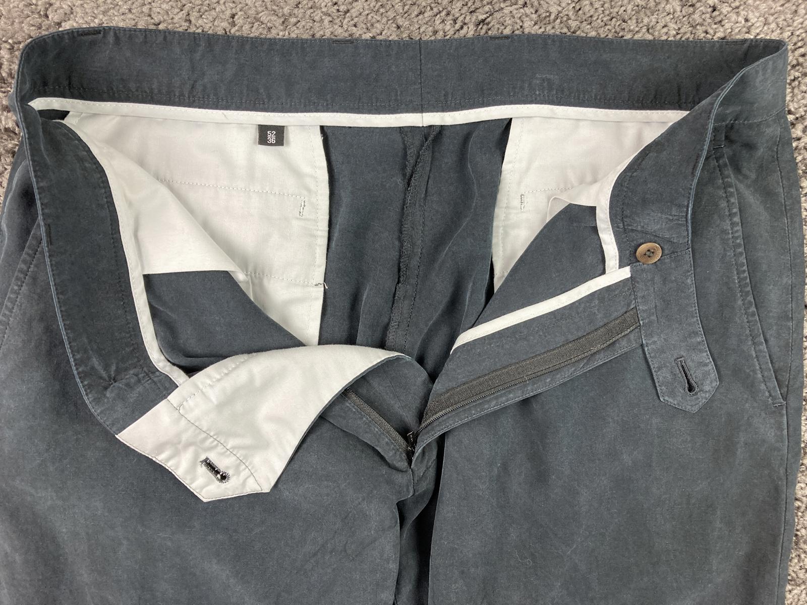 Armani Collezioni Pants Mens Black Poly Tencel Blend Dress Trousers Sz 35x33