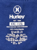 Hurley Mens Graphic T Shirt  Blue Floral Graphic Short Sleeve 100% Cotton Sz XXL